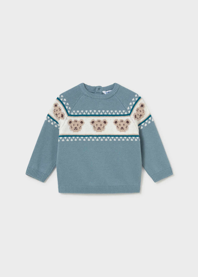 Mayoral baby boy teddy bear jacquard sweater
