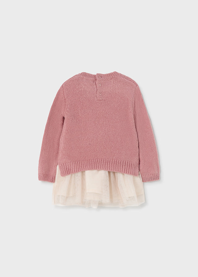 Dress Combined With Baby Knitted Sweater Girl | Mayoral - Jenni Kidz