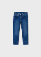 Mayoral boys Blue jeans with cotton-rich stretch denim and classic long trouser shape.