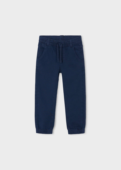 Navy pull-on jogger pants with drawstring waist and elastic cuffs, Mayoral boys