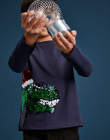 Boys Festive Dino Sequin T-Shirt  | Joules - Jenni Kidz