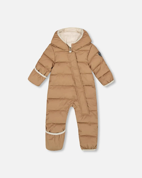 Deux Par Deux Baby Cloud Compressible Snowsuit in Chanterelle front view