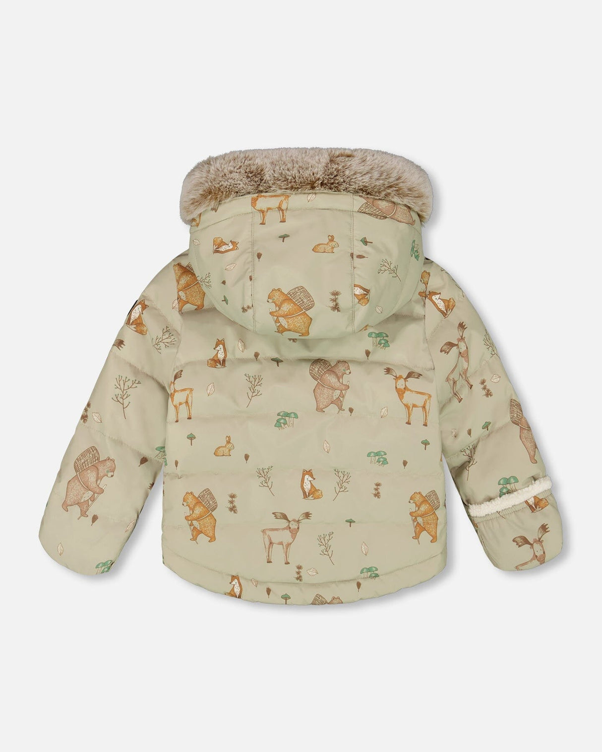 Back view of the Chanterelle jacket and bib pants showing quilting and fit