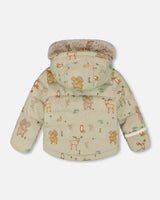 Back view of the Chanterelle jacket and bib pants showing quilting and fit