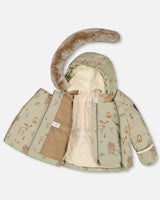 Detail shot of the foldover hand and foot openings and ankle snow guards on the Chanterelle set