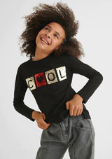 Girls Reversible Sequin Long Sleeve T-Shirt | Mayoral - Jenni Kidz