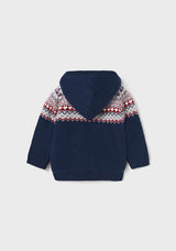 Boys KNIT CARDIGAN HOODED NAVY RED & GREY | Mayoral - Jenni Kidz