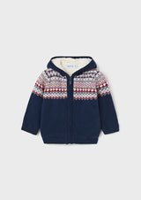 Boys KNIT CARDIGAN HOODED NAVY RED & GREY | Mayoral - Jenni Kidz