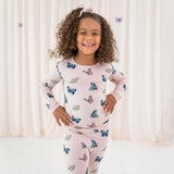 Long Sleeve Pajamas in Blush Butterfly | Kyte Baby