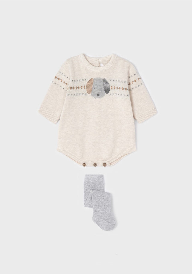 ECOFRIENDS knitted romper with tights set newborn | Mayoral - Jenni Kidz