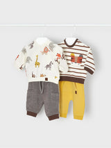 Beige Animal Graphic Dual Outfit Set Boys | Mayoral - Jenni Kidz