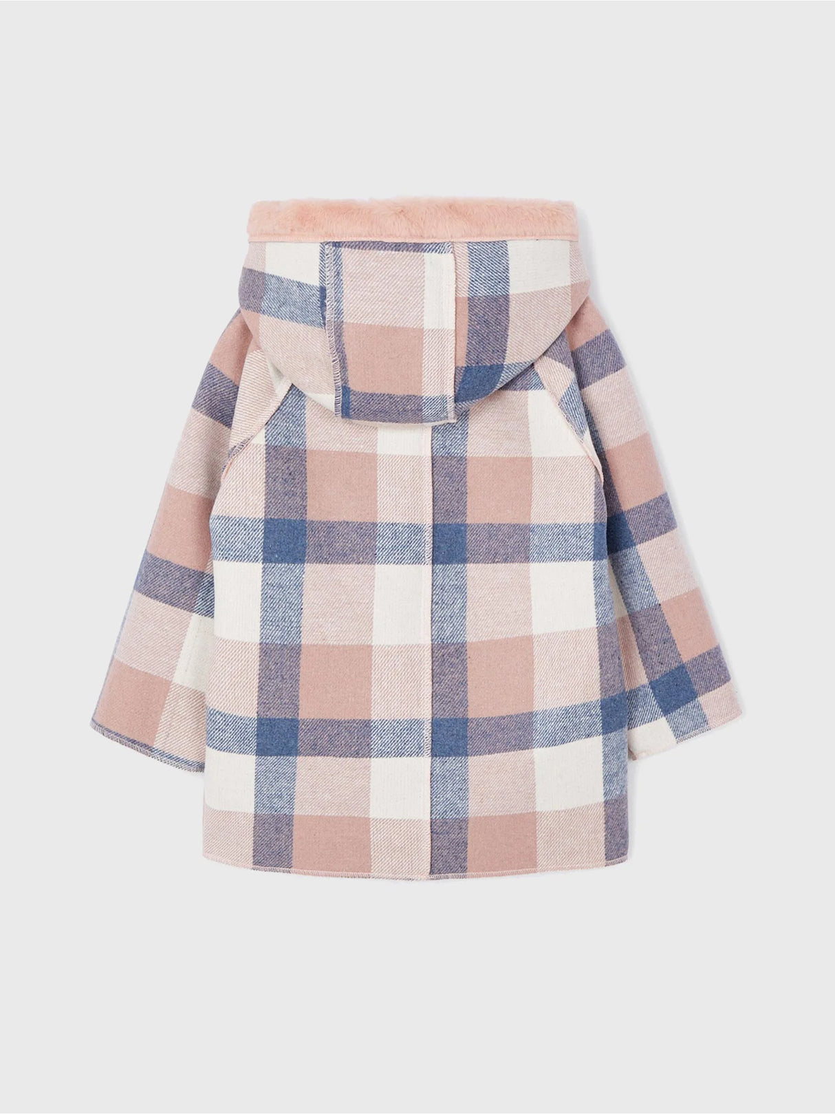 Girl's Hooded Plaid Coat Rose | Mayoral - Jenni Kidz