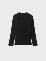 Ribbed Knit Mockneck Long Sleeve - Black Girls | Mayoral - Jenni Kidz