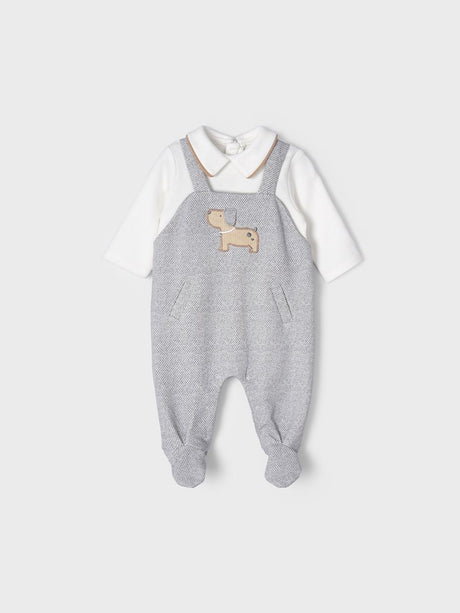 Woofle Patterned Romper Grey | Mayoral - Jenni Kidz