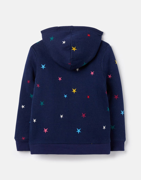 Navy & Pink Star Braelyn Zip-Up Hoodie | Joules - Jenni Kidz