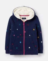 Navy & Pink Star Braelyn Zip-Up Hoodie | Joules - Jenni Kidz