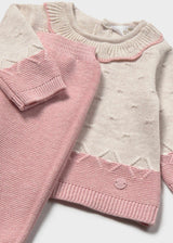 Mayoral newborn 3-piece knit set in Rosa Baby Vigore, sizes 2-18M – product view 4