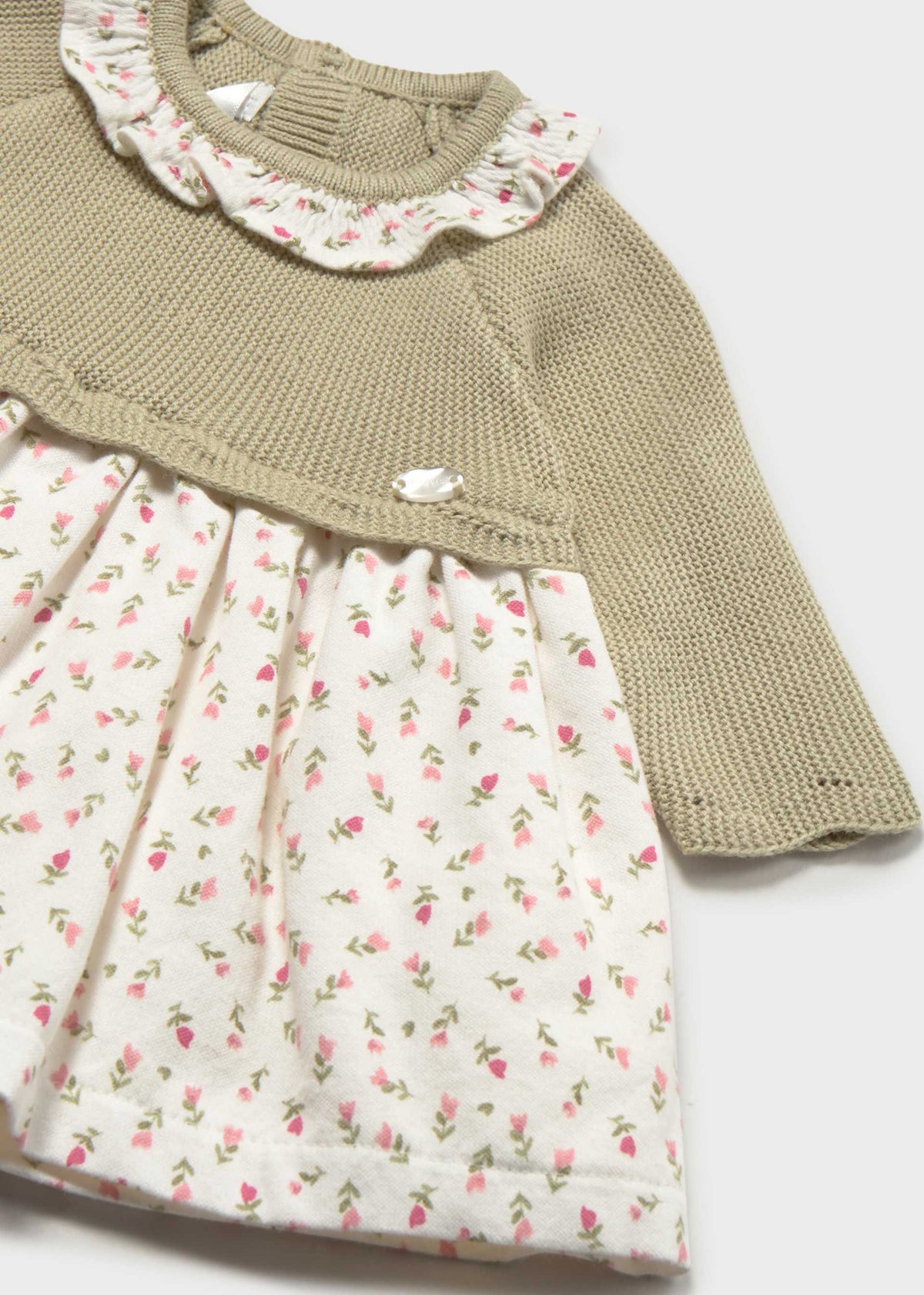 Mayoral newborn girl knit dress in Bay Leaf, sizes 2-18M – product view 4