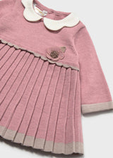 Mayoral newborn girl knit dress in Cipria, sizes 2-18M – product view 3