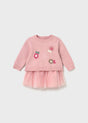 Mayoral newborn girl knit flower dress in Rosa Baby Vigore, sizes 2-18M – product view 1