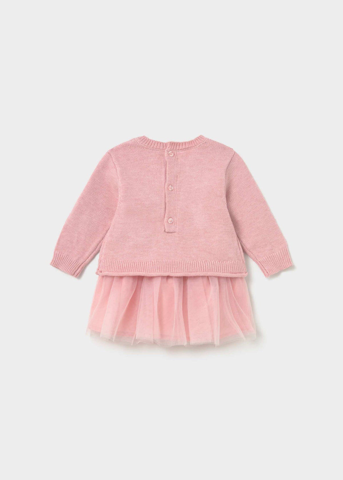 Mayoral newborn girl knit flower dress in Rosa Baby Vigore, sizes 2-18M – product view 2