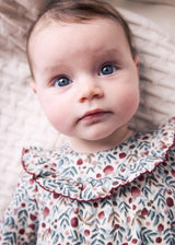 Mayoral newborn girl printed romper with tights in Lily, sizes 2-18M – product view 3