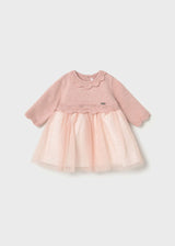 Mayoral newborn girl tulle dress in Baby Pink, sizes 2-18M – product view 1