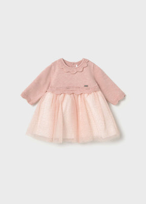 Mayoral newborn girl tulle dress in Baby Pink, sizes 2-18M – product view 1