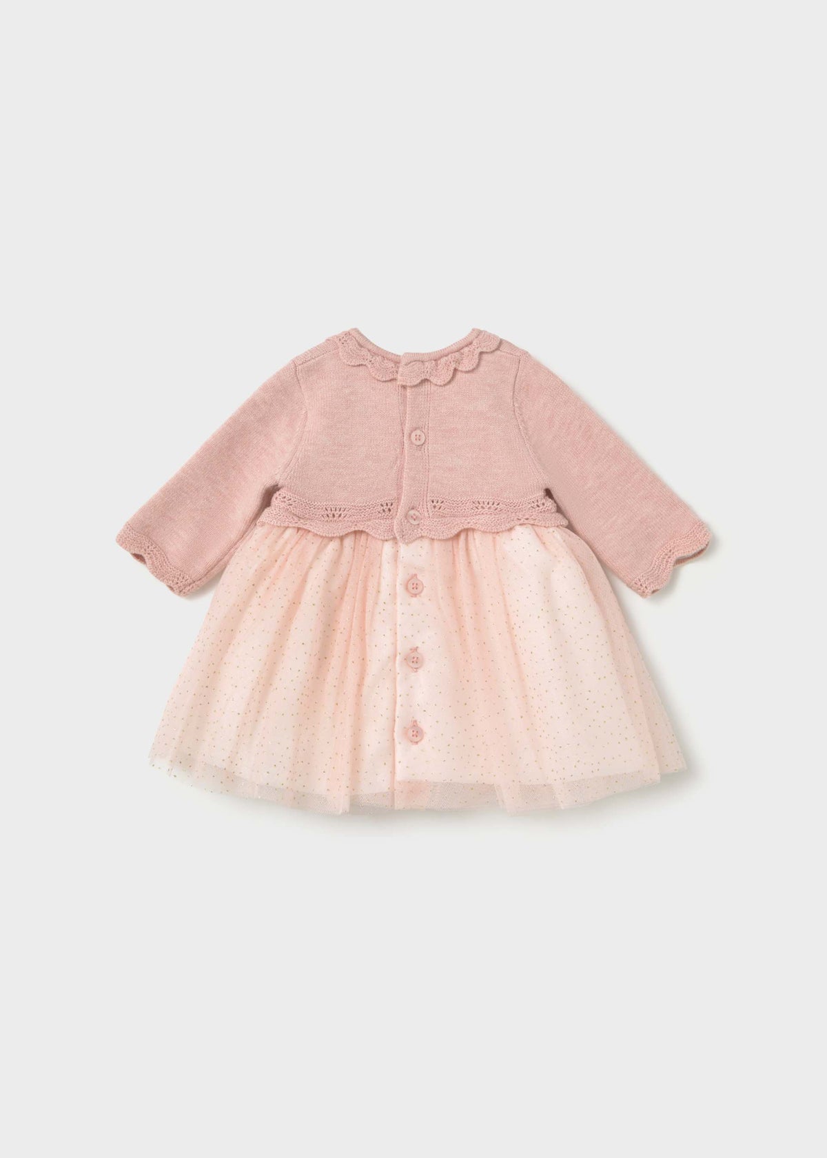 Mayoral newborn girl tulle dress in Baby Pink, sizes 2-18M – product view 2