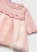 Mayoral newborn girl tulle dress in Baby Pink, sizes 2-18M – product view 3
