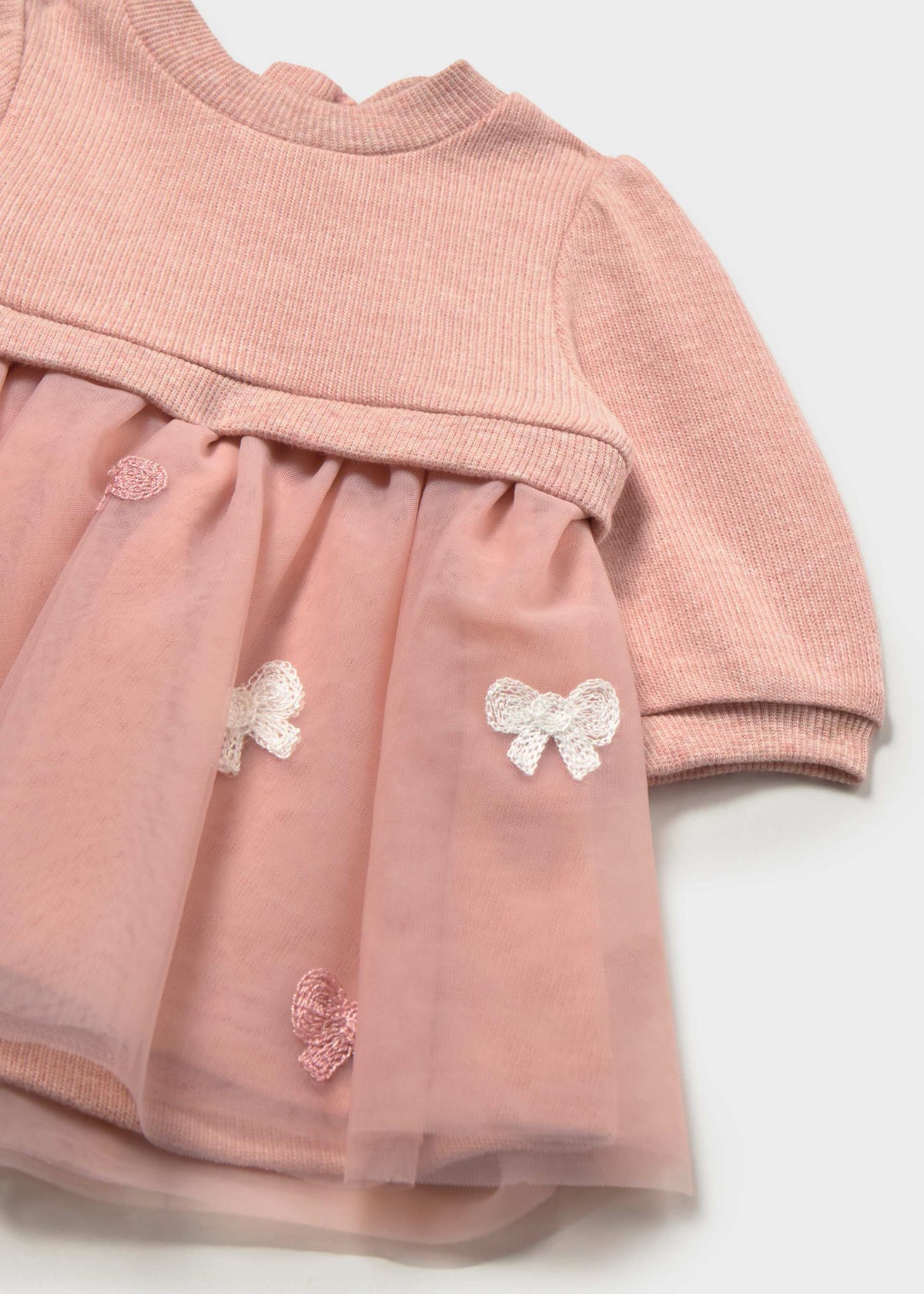 Mayoral newborn girl tulle dress in Nude Vigore, sizes 4-18M – product view 3