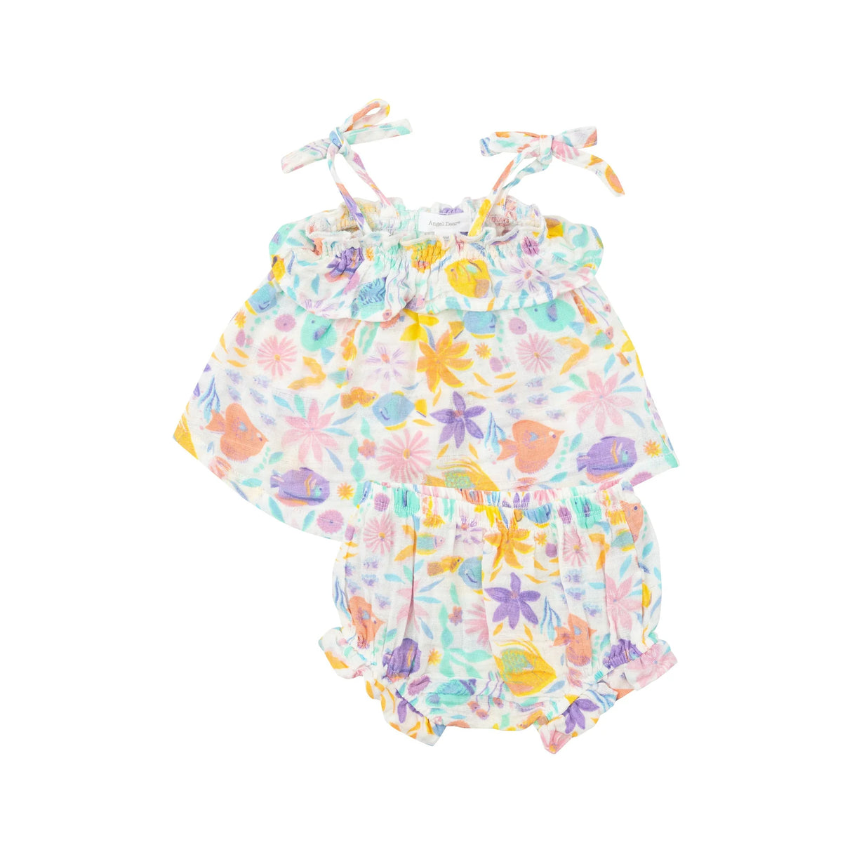 Ruffle Top & Bloomer - Tropical Fish Floral | Angel Dear - Jenni Kidz