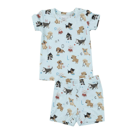 Short Loungewear Set - Puppy Alphabet Blue | Angel Dear - Jenni Kidz