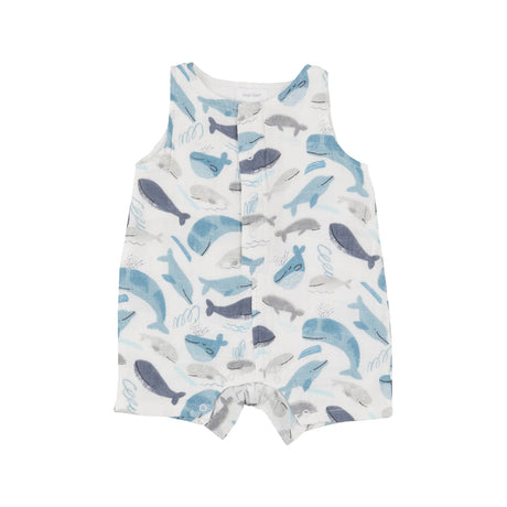 Shortie Romper - Blue Whales | Angel Dear - Jenni Kidz