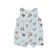Shortie Romper - Vintage Puppy Faces | Angel Dear - Jenni Kidz