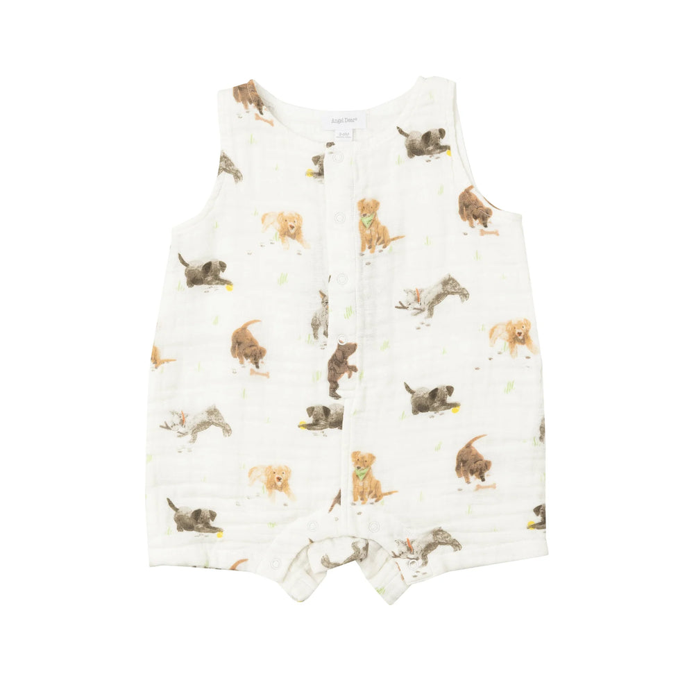Shortie Romper - Watercolor Puppies | Angel Dear - Jenni Kidz