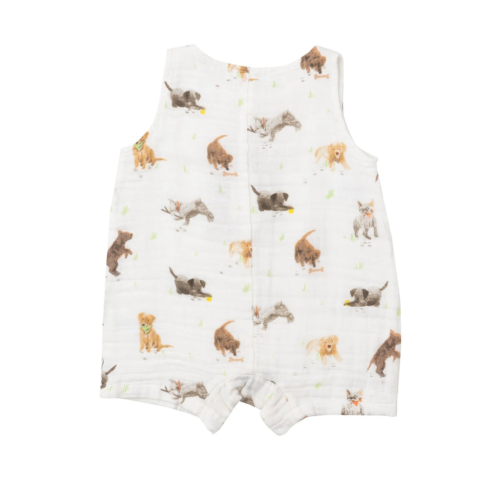 Shortie Romper - Watercolor Puppies | Angel Dear - Jenni Kidz