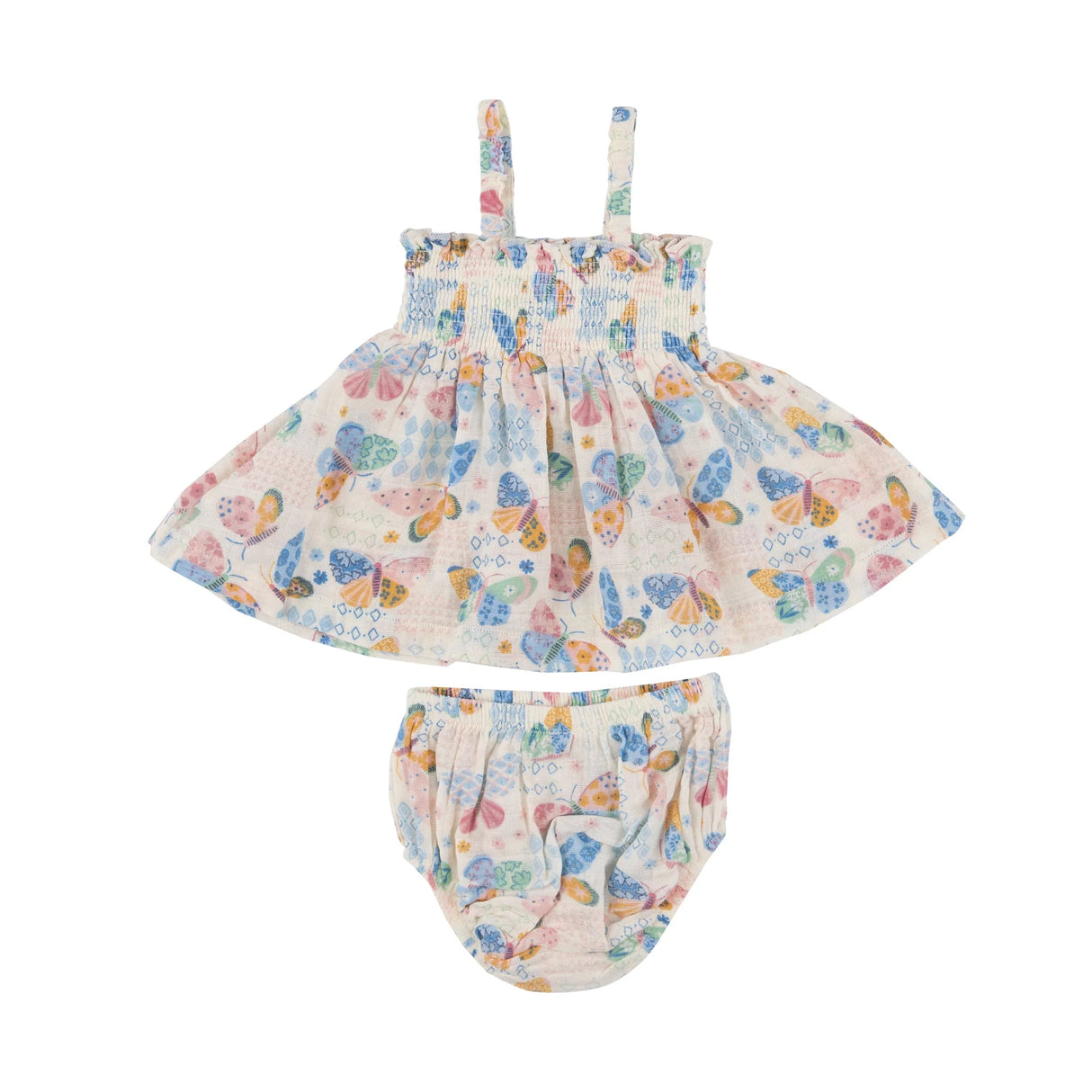 Smocked Top & Bloomer - Butterfly Patch | Angel Dear - Jenni Kidz