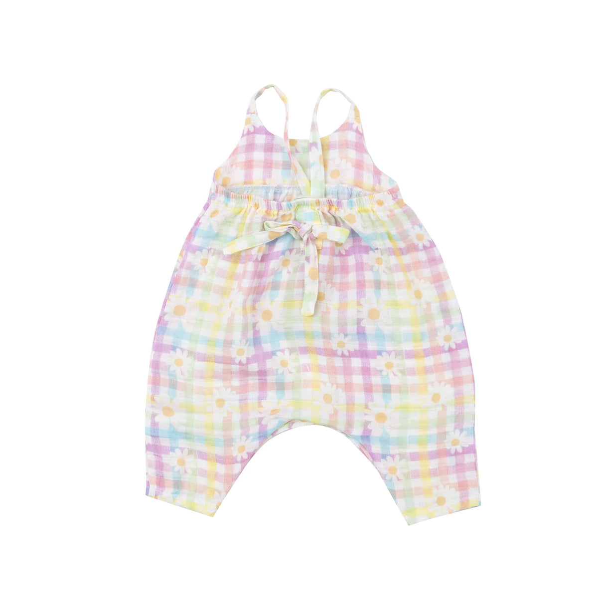 Tie Back Romper - Gingham Daisy | Angel Dear - Jenni Kidz