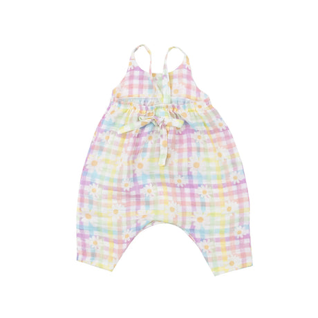 Tie Back Romper - Gingham Daisy | Angel Dear - Jenni Kidz