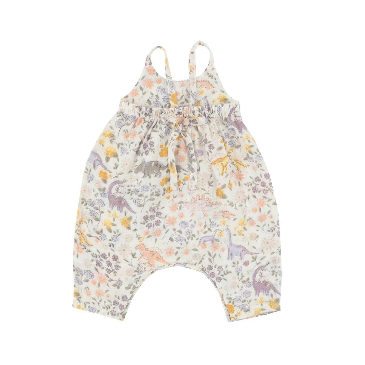 Tie Back Romper - Sweet Floral Dino | Angel Dear - Jenni Kidz