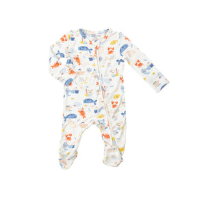 Angel Dear In The Ocean bamboo two-way zipper footie for babies