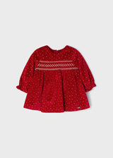 Baby Girls Velvet Dress- Red | Mayoral - Jenni Kidz