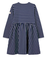 Girls Blue Stripe Nancy Breton Pocket A-Line Dress | Joules - Jenni Kidz