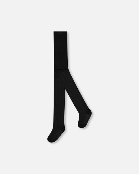 Baby Cable Tights Black | Deux par Deux | Jenni Kidz