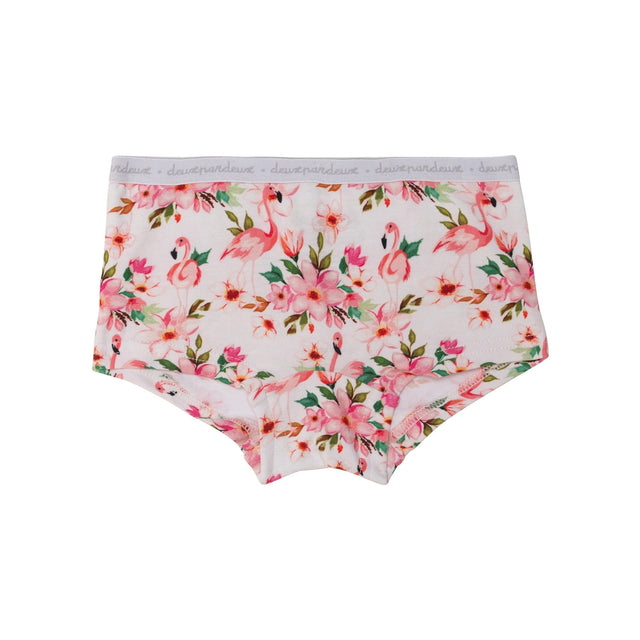 Printed Boyshort Pantie Beige Flamingos-0