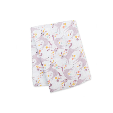 Cotton Muslin Swaddle - Modern Unicorn | Lulujo - Jenni Kidz