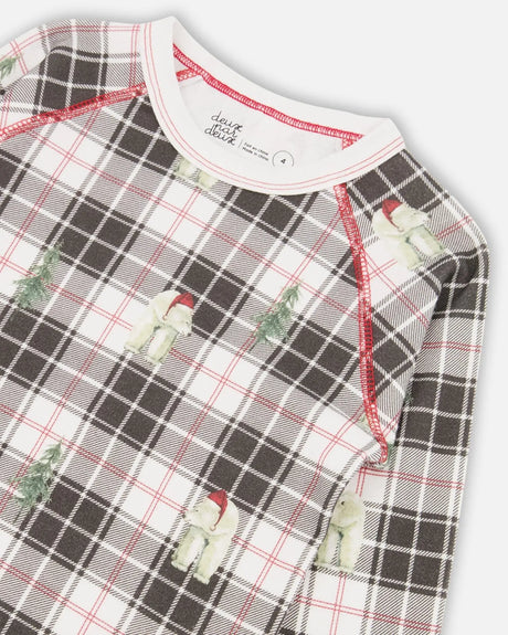 Organic Cotton Kids Christmas Family Two Piece Printed Polar Bear Boys Pajama Set | Deux par Deux | Jenni Kidz