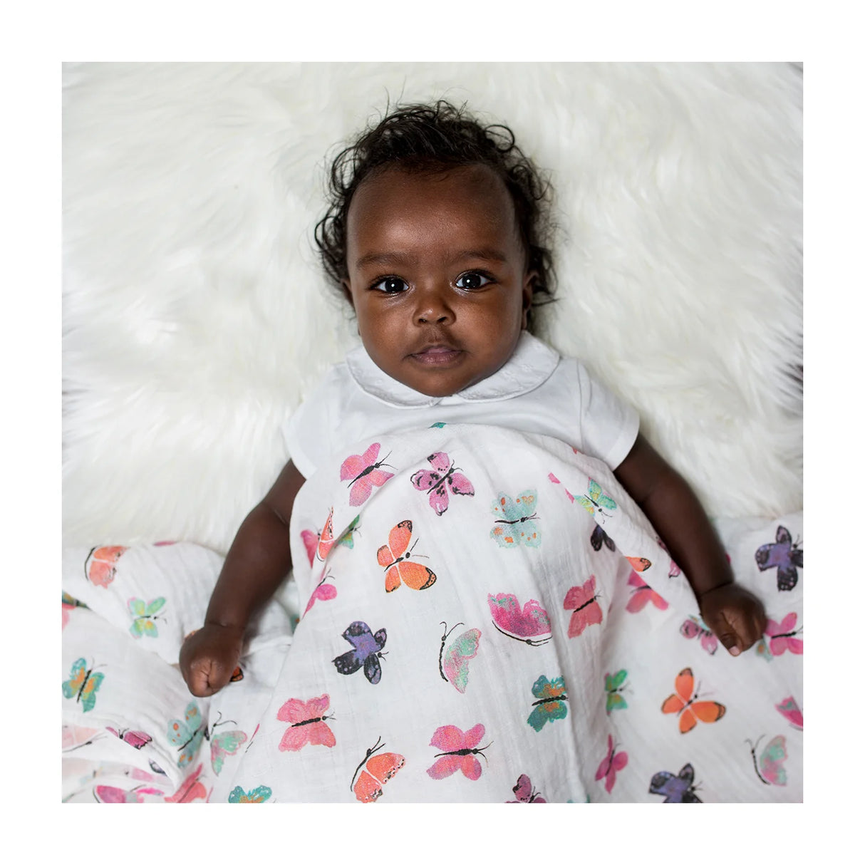 Cotton Muslin Swaddle - Butterfly | Lulujo - Jenni Kidz