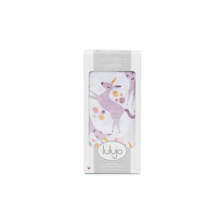 Cotton Muslin Swaddle - Modern Unicorn | Lulujo - Jenni Kidz